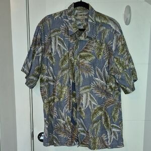 Cooke Street Men's Blue Tropical Short-Sleeve Button-Down Shirt